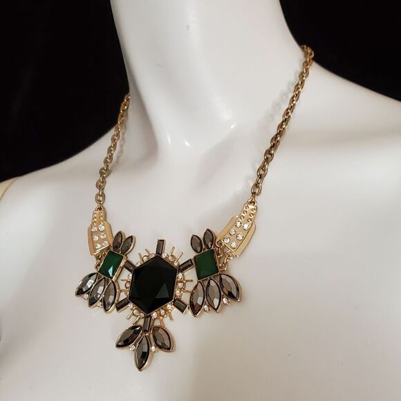 Sofia Gold, Black, Gray, & Green Necklace - Picture 1 of 5